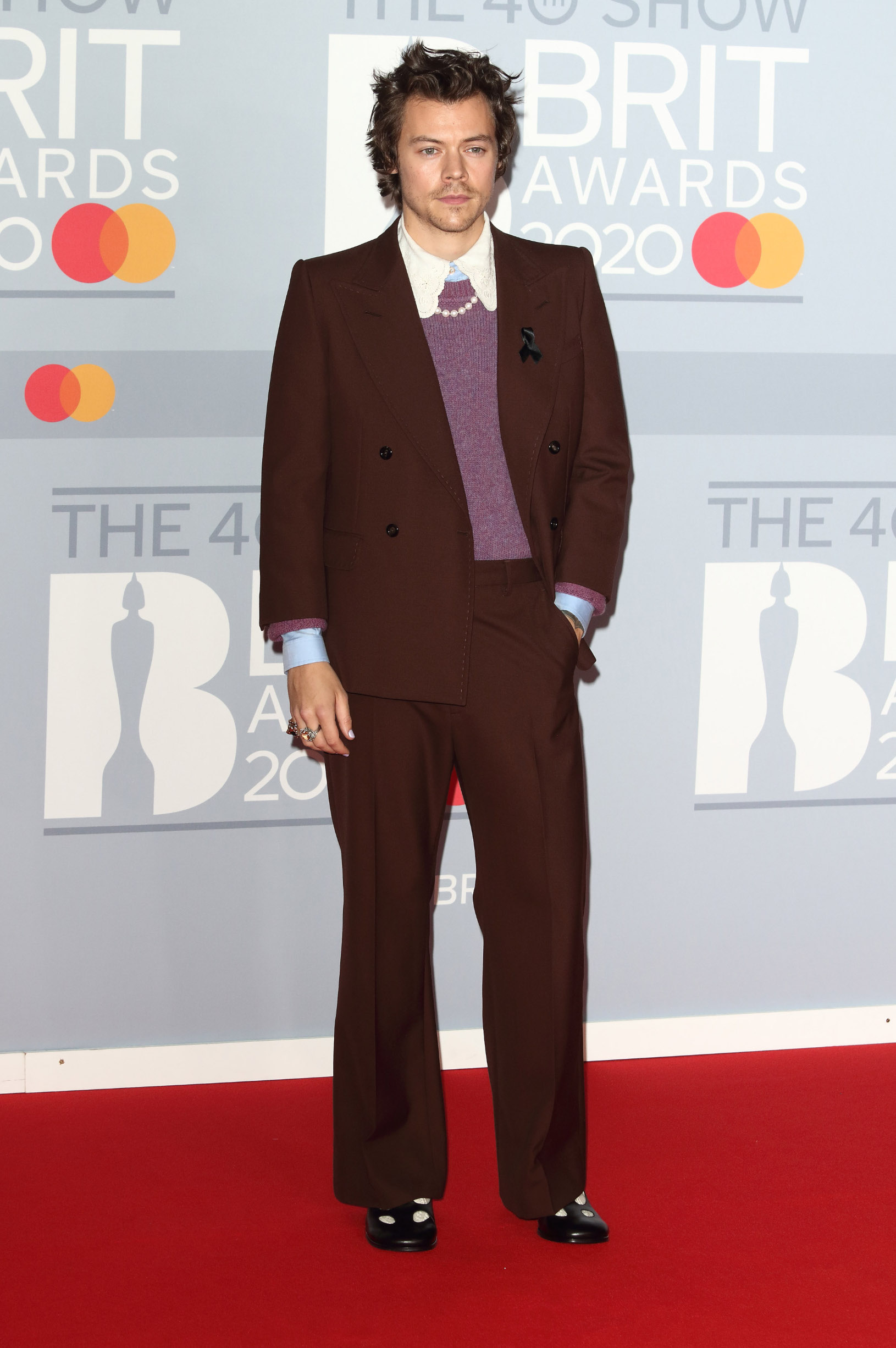 London.UK.   Harry Styles    at 
40th Brit Awards Red Carpet arrivals, The O2 Arena, London. 19th February 2020.,Image: 499645873, License: Rights-managed, Restrictions: WORLDWIDE RIGHTS, Model Release: no, Credit line: Keith Mayhew / Landmark / Profimedia